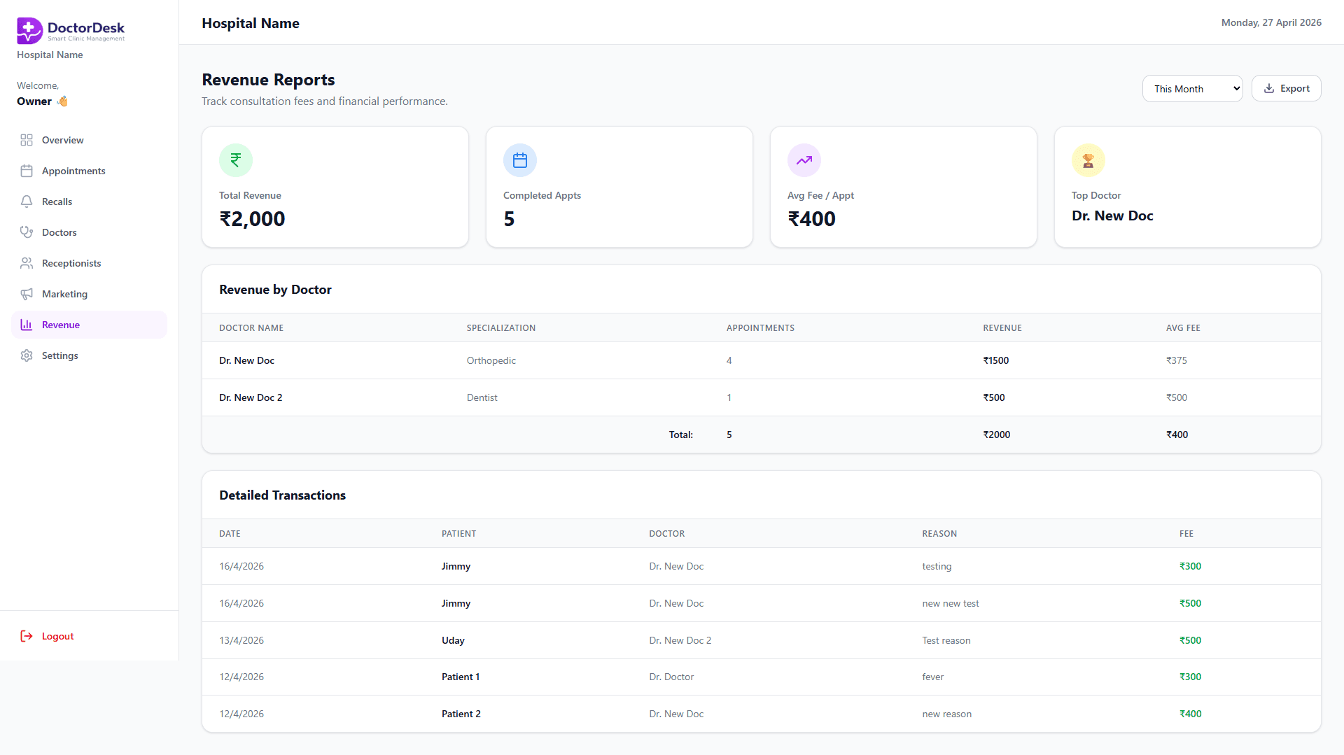 DoctorDesk screenshot 2